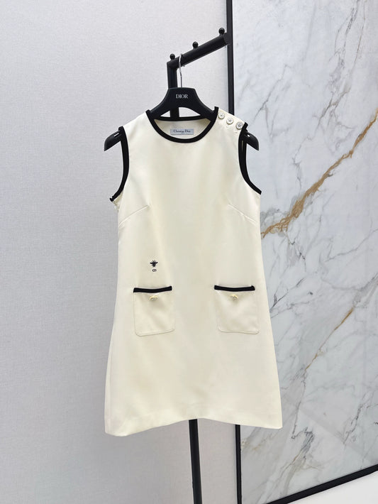 D 25 Spring/Summer New Double Pocket Decoration Sleeveless Dresses