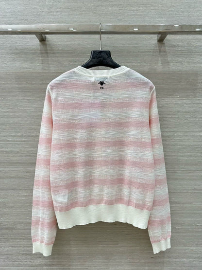 D 25 Spring/Summer Resort Collection Dopamine Colorway Premium Gradient Stripe Yarn Knit Small Cardigan