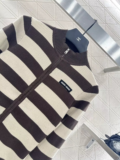 M 25 Striped knitted long-sleeved cardigan