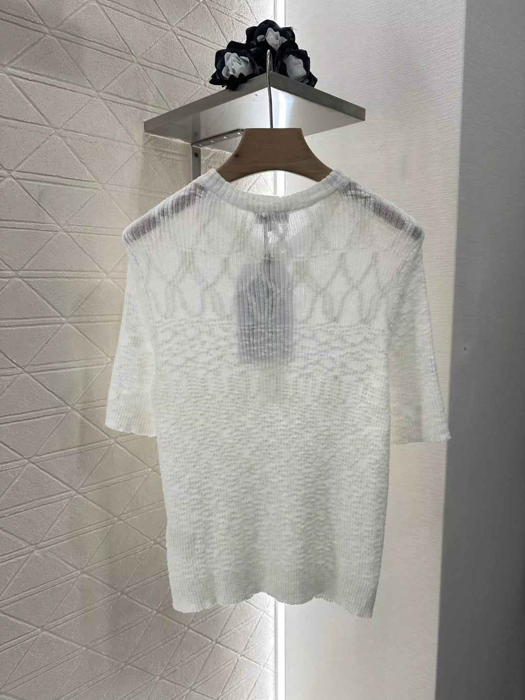 C 25 new style half-open placket slim fit knitted short sleeves