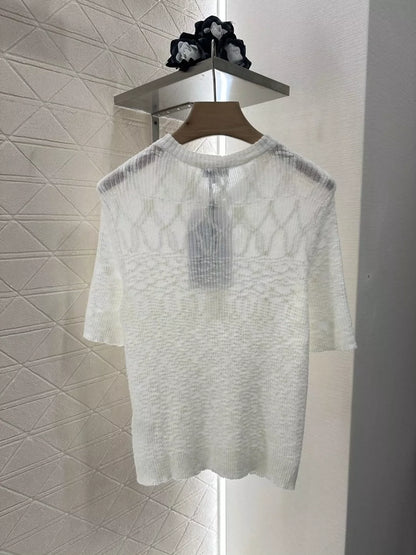 C 25 new style half-open placket slim fit knitted short sleeves