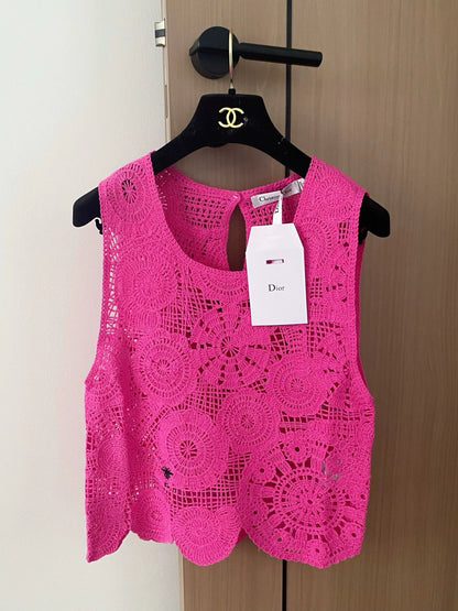D 25 New Unique Designs Tricolor Tank Top（beige navy pink）