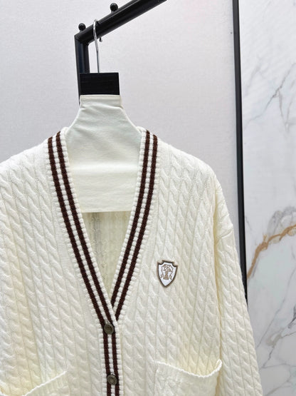 Bru 25 Logo-embellished cashmere cardigan
