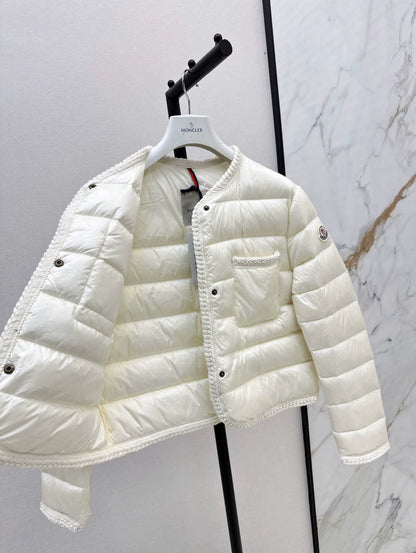 MON 25 Woven patchwork down jacket(BLAKC,NAVY,RED,BEIGI)