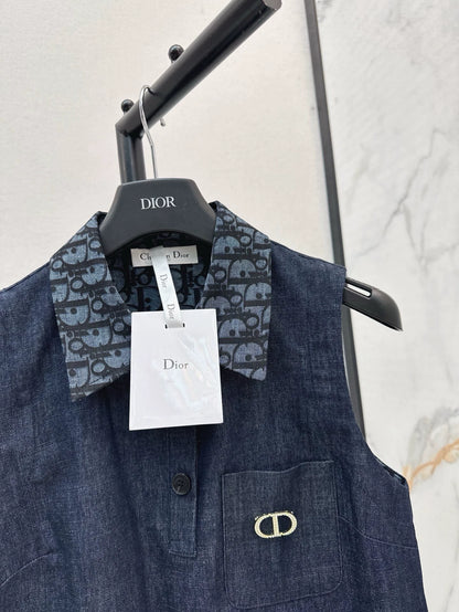 D 25 Spring/Summer Latest Lapel Sleeveless Dresses