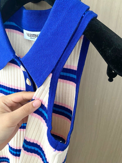 V 25 new striped button lapel vest