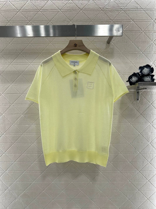 C 25 new loose lapel knitted short sleeves