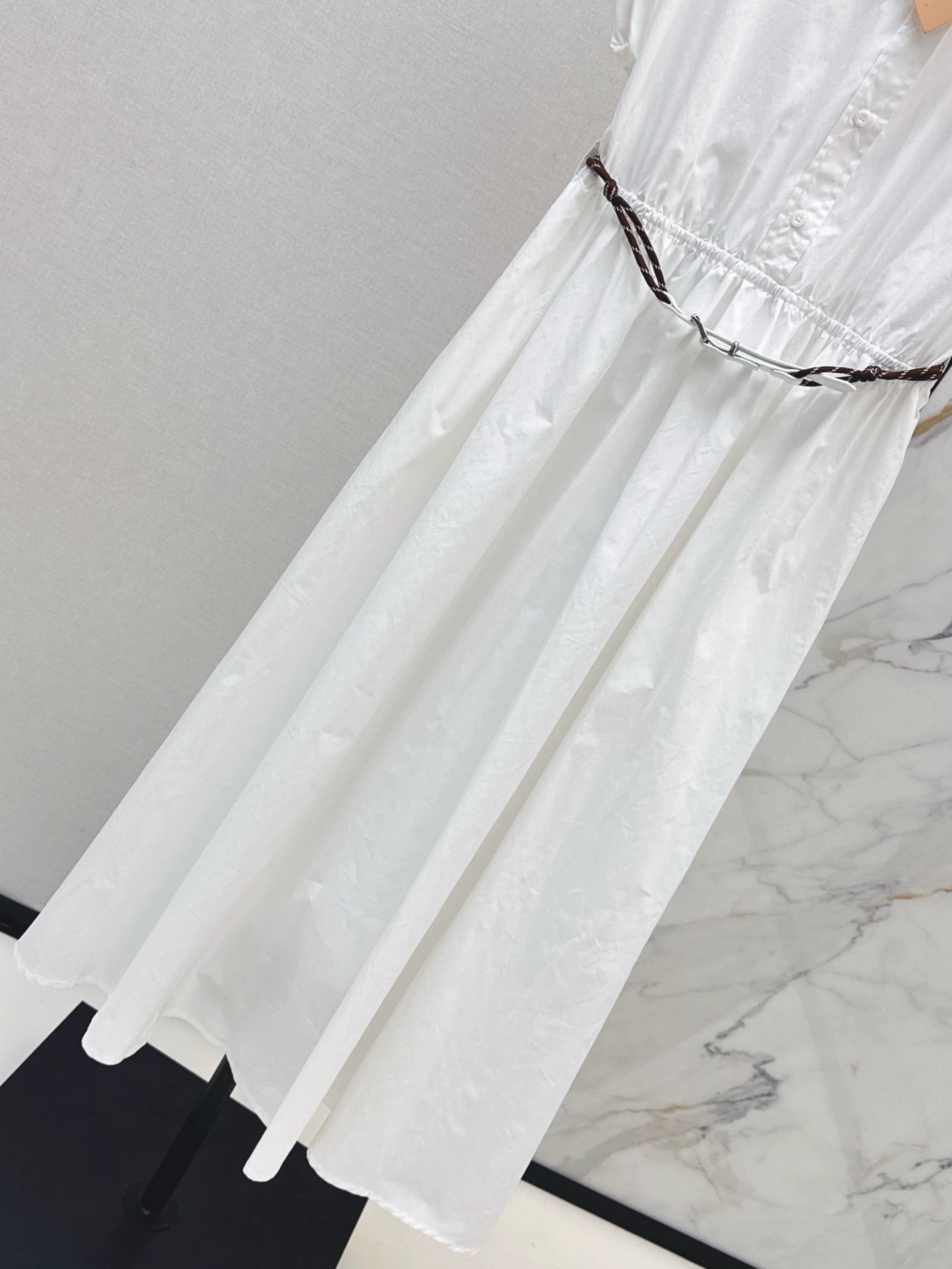 M 25 Spring and Summer New Lapel Short Sleeve Dress