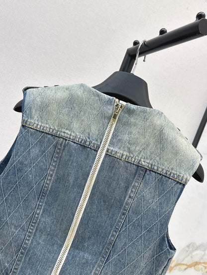 BA 25 spring and summer new short section denim vest