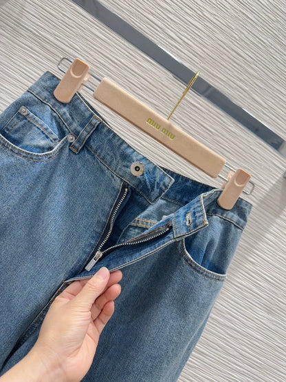 C 25 new classic simple denim trousers