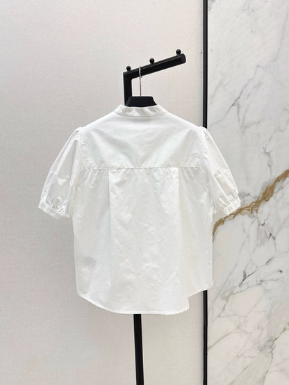 P 25 Spring/Summer newest style letter embroidery decoration short-sleeved shirt
