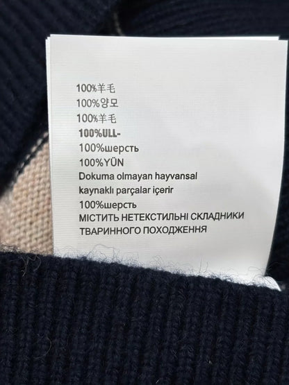 M 25 Spring and Summer new round neck letter logo patch striped color matching casual knitted long sleeve
