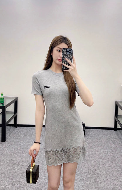 M 25 Lace Lace Short Sleeve Dress