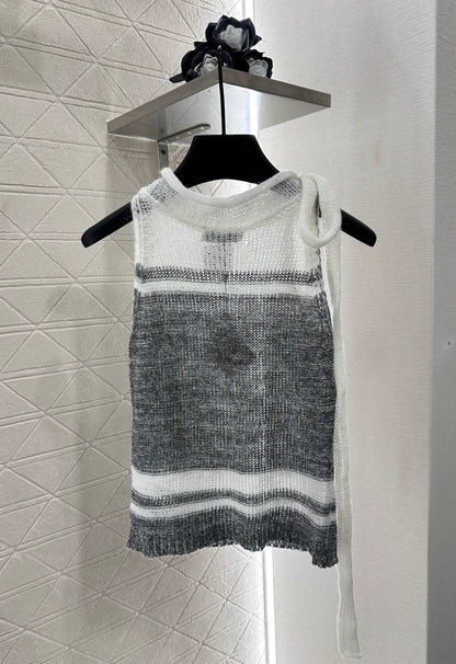 LO 25 Striped Knit Vest and Skirt Set