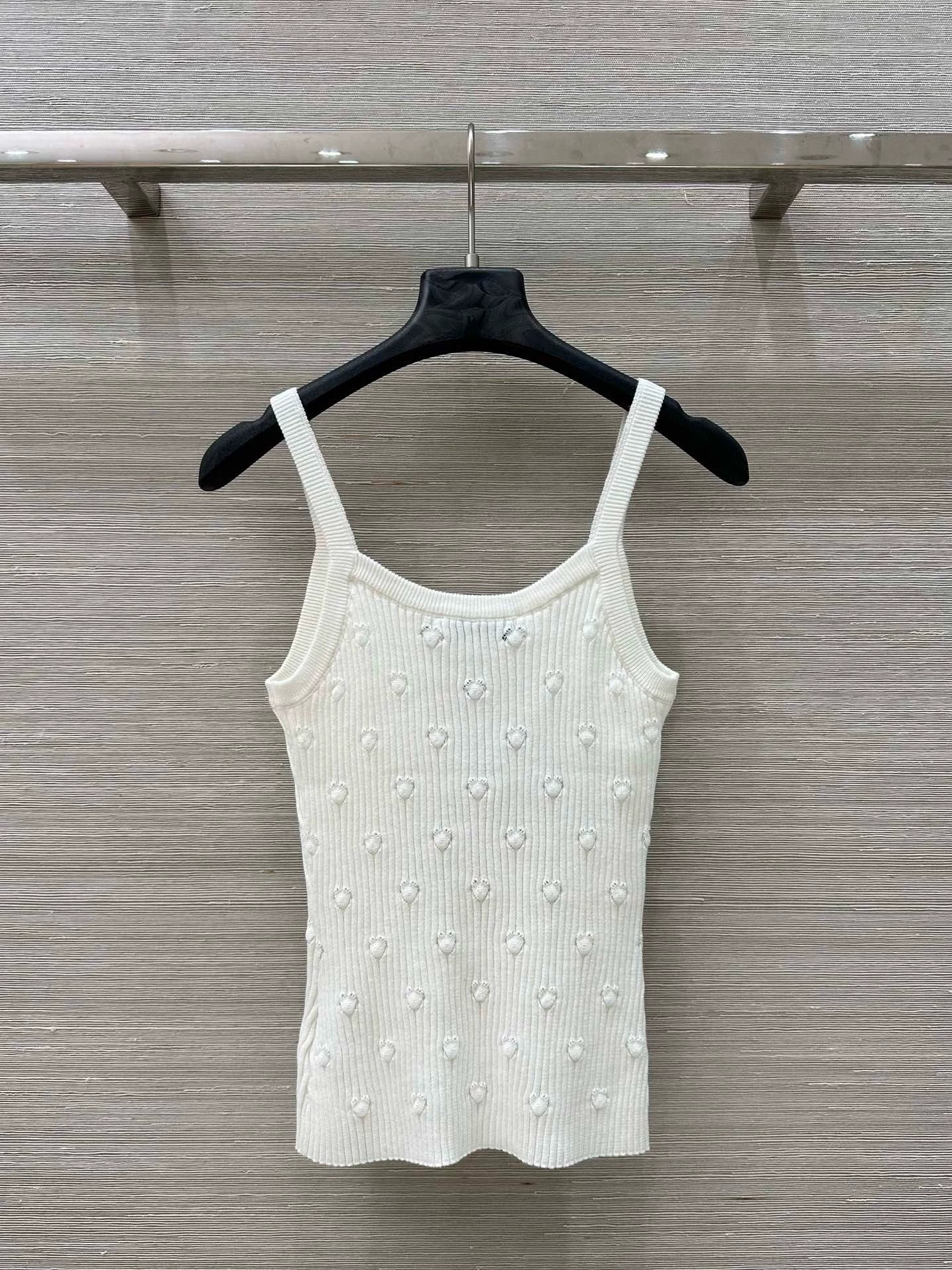 D 25 New Products Vacation Knit Polka Dot Tank Top