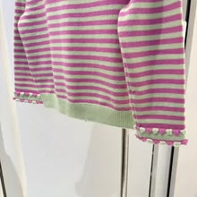 C 25 Colorful Jacquard Crew Neck Knit Cardigan