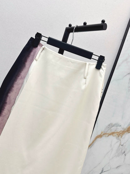 D 25 Spring and Summer New Printed Split Half-body Skirt