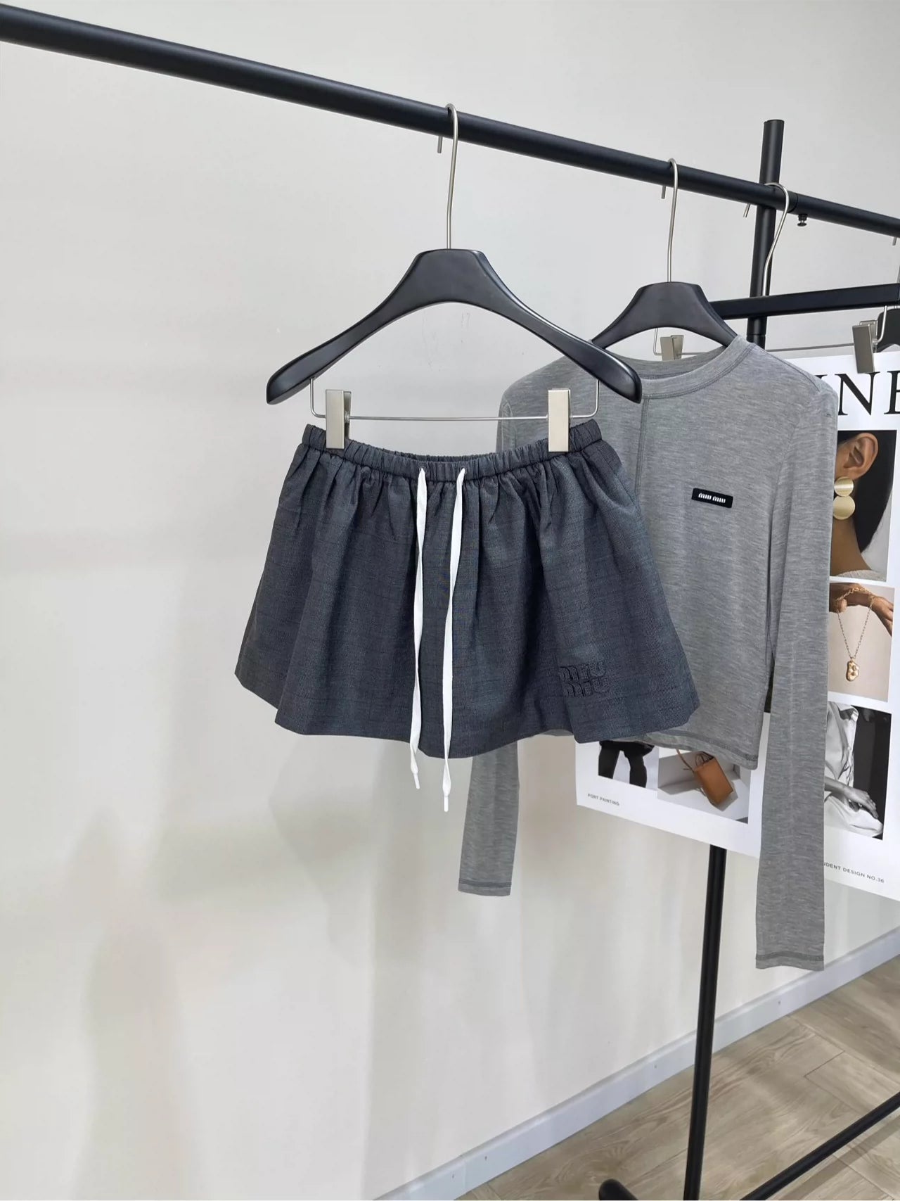M 25 Gray Gingham Puffy Skirt