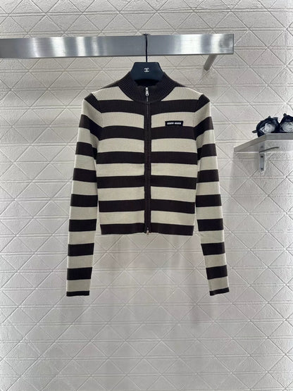 M 25 Striped knitted long-sleeved cardigan