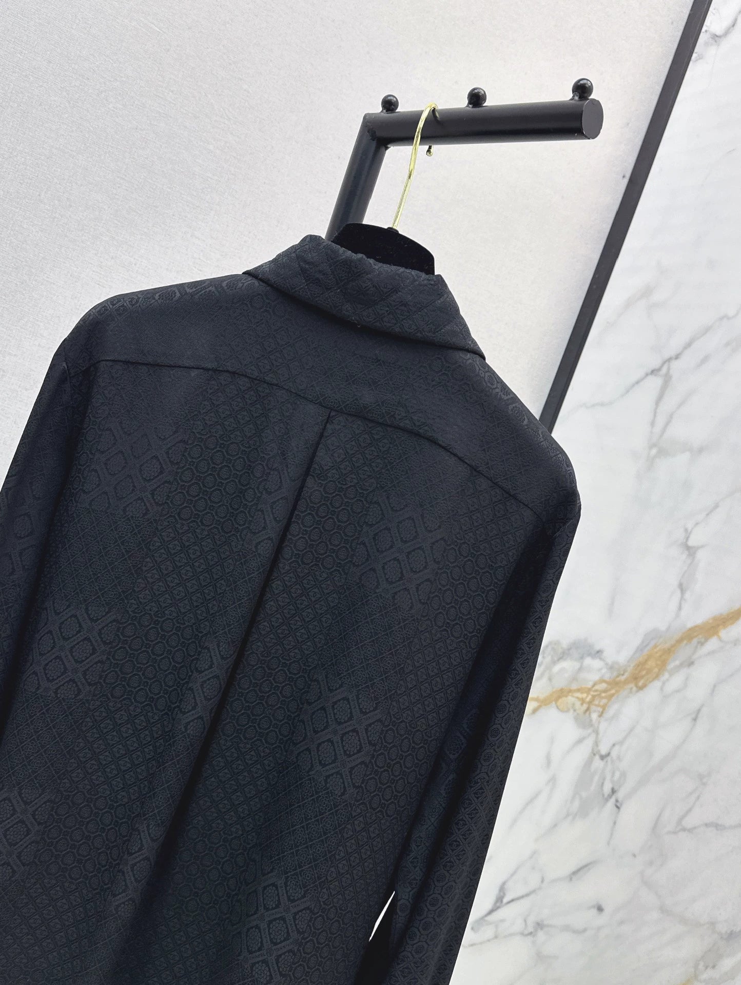 C 25 New Early Fall Jacquard Diamond-Quilted Pocket Shirt