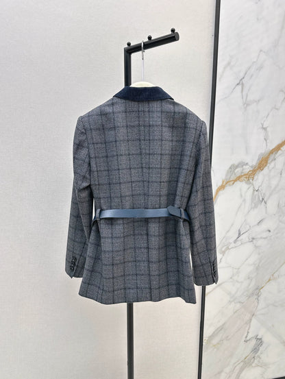 Bru 25 Blue plaid blazer