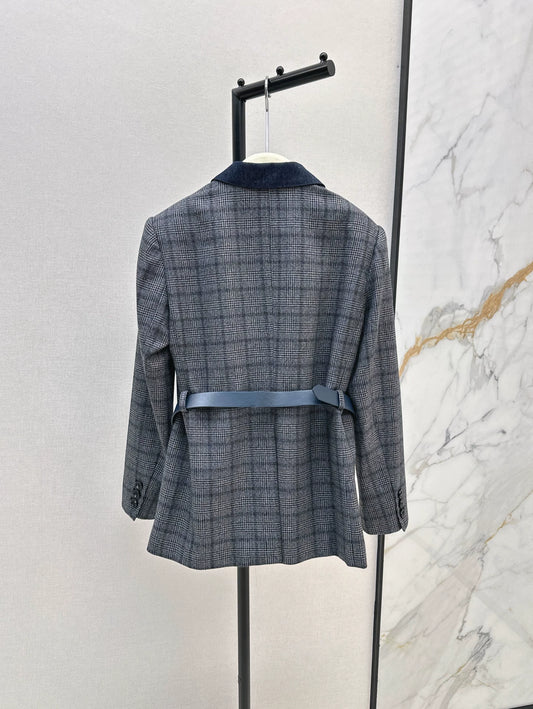 Bru 25 Blue plaid blazer