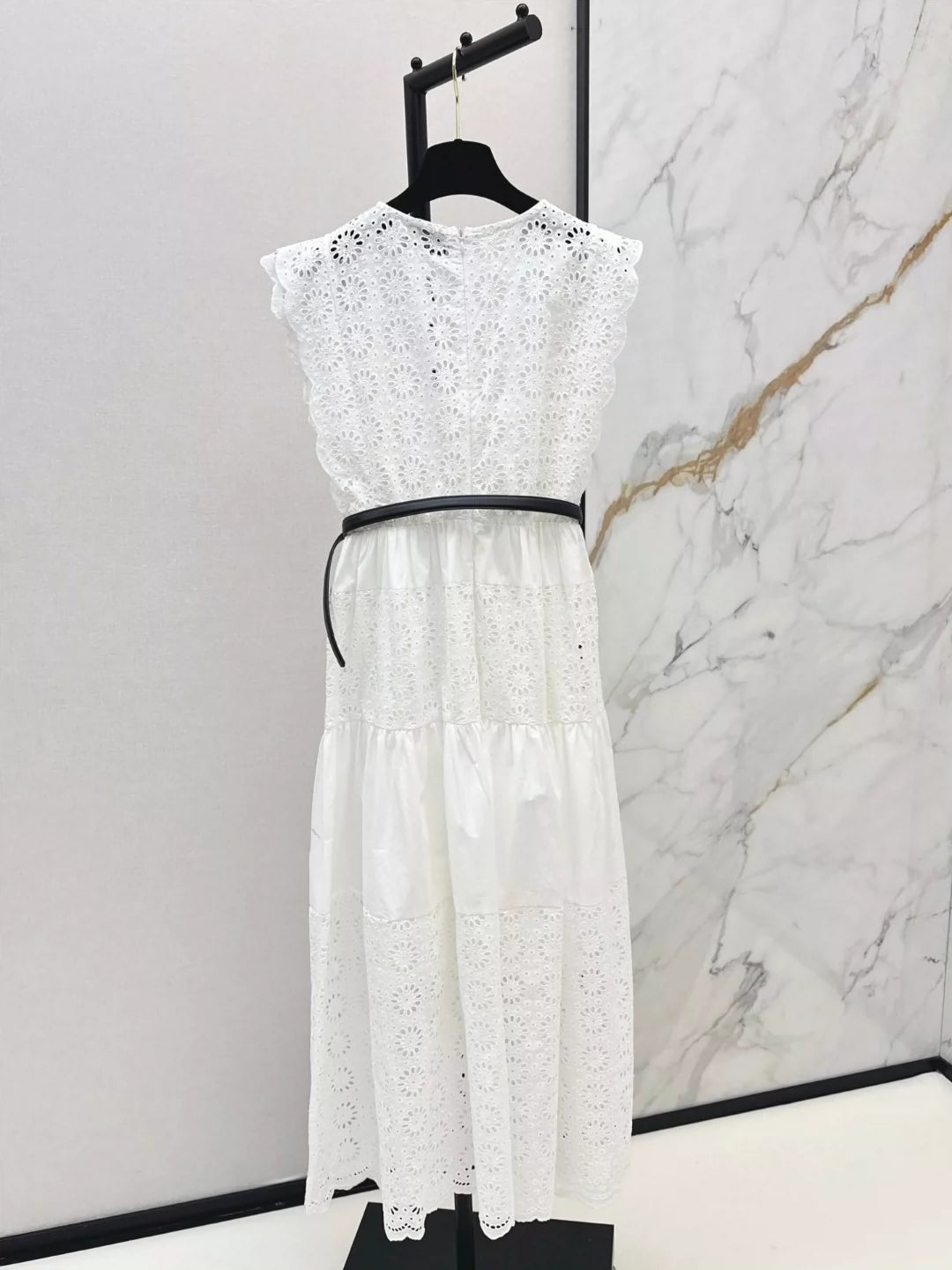 C 25 spring and summer new skeleton splicing sleeveless dress