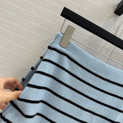 C 25 New Blue Stripe Knit Dress Pants