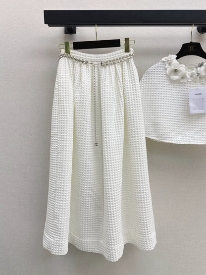 C 25 new three-dimensional flower decoration cape top + half skirt set