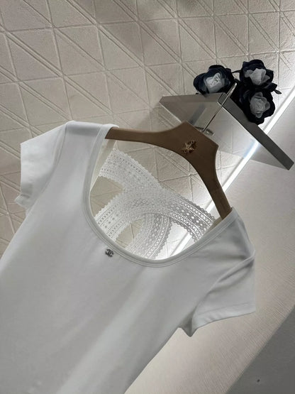 C 25 New Cutout Embroidery Top