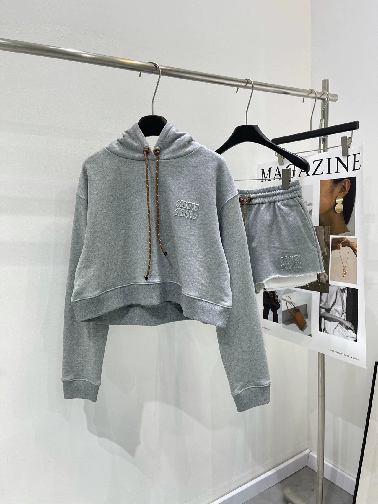 M 24 Grey hooded sweatshirt