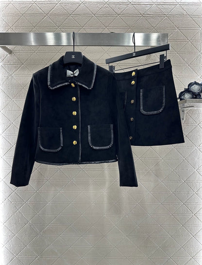CE 25 Genuine Leather Jacket and Skirt Set