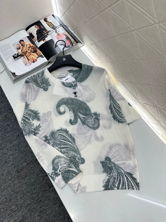 D 25 Printed Knit Short-Sleeve Top