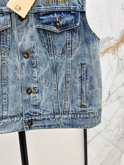 M 25fw Vintage denim vest
