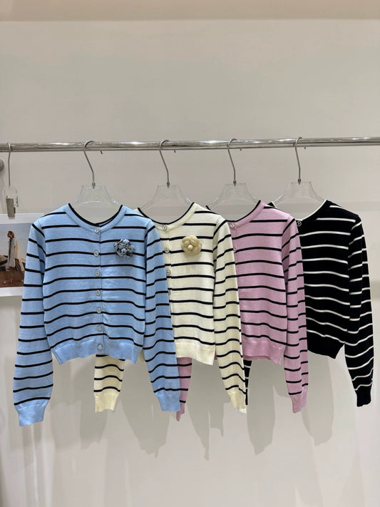 C 25 New Swallow Logo Front and Back Button Round Neck Cardigan
