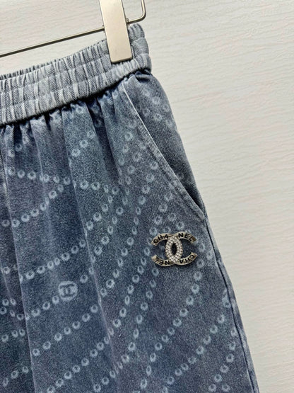 C 25 New Laser Printed Tencel Wide-Leg Jeans