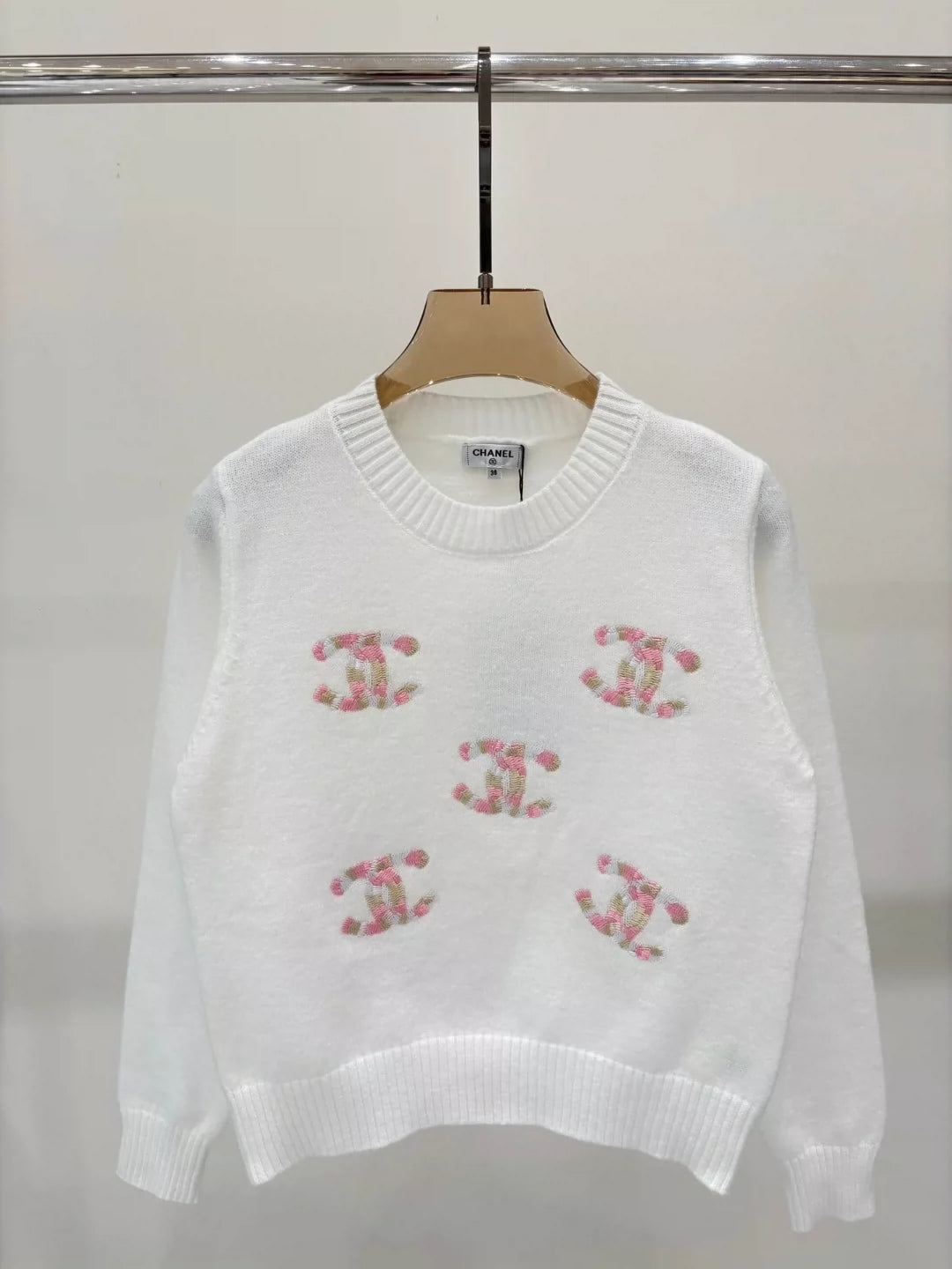 C 25 Spring/Summer new round neck embroidered logo knitted long sleeves