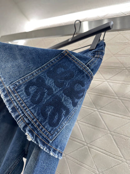 LO 25 Fake two-piece skirt denim trousers
