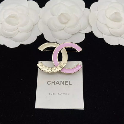25 Summer New Pink Double C Brooch