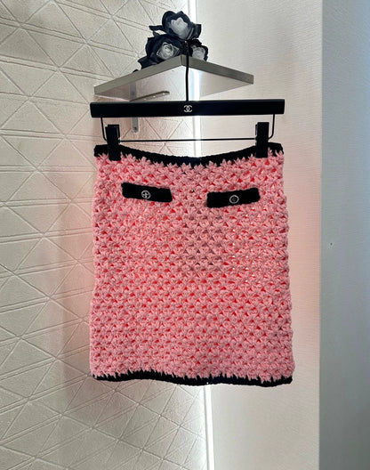 C 25 Knitted Dress Cardigan and Short Skirt Set