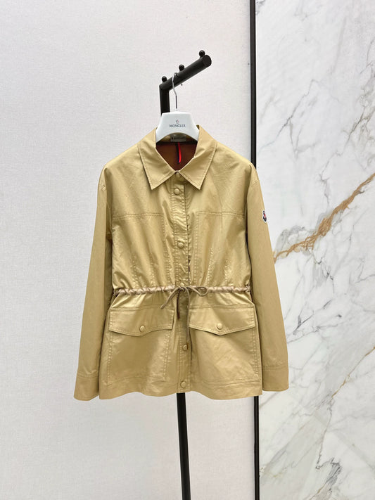 Mon 25 Collar drawstring trench coat jacket