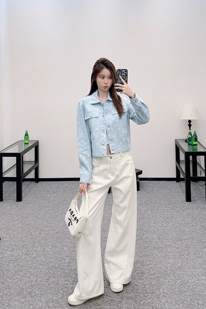 H 25 Pignose Print Denim Jacket