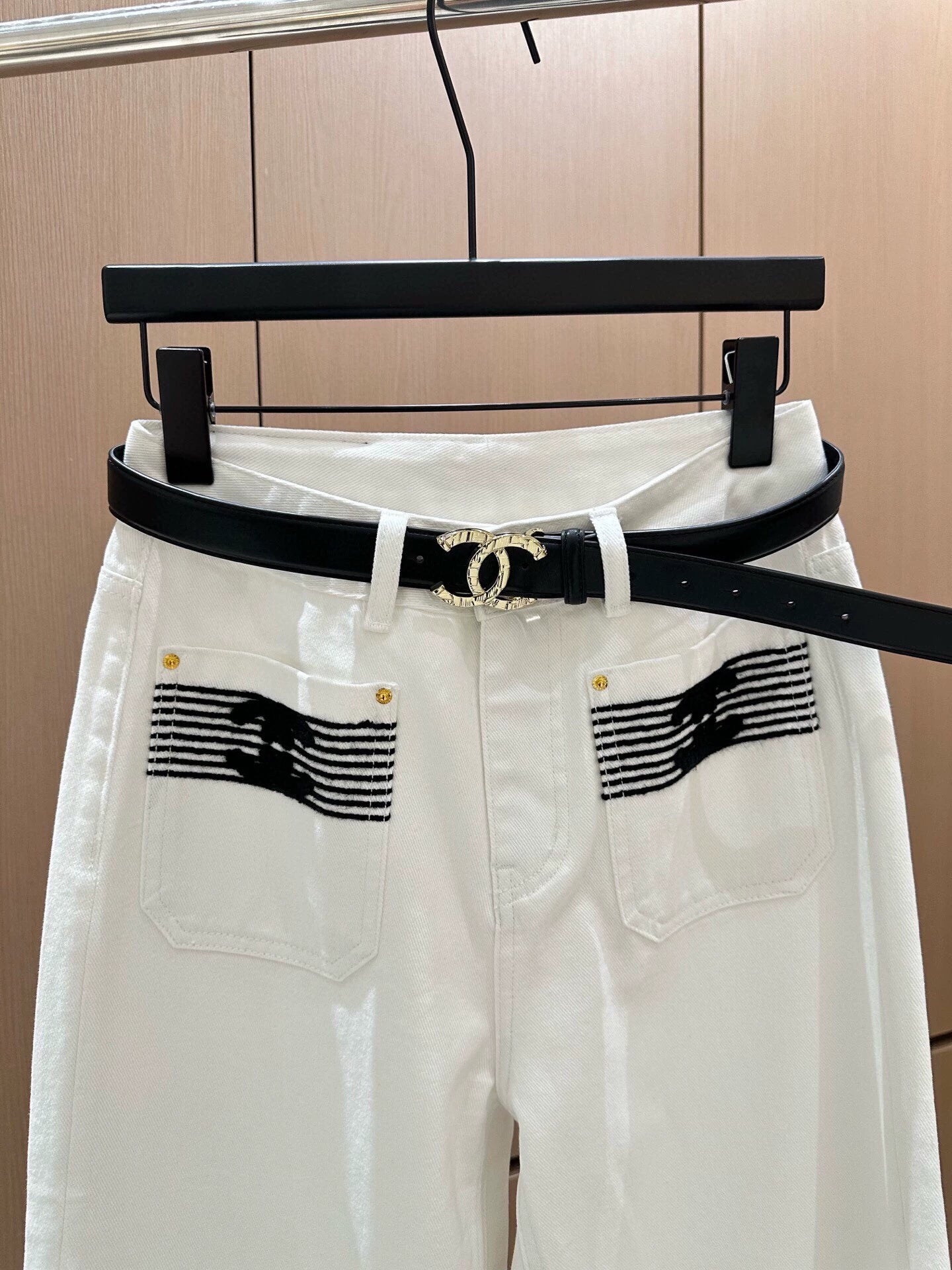C 2025 Double Pocket Decorative Jeans [With Belt]