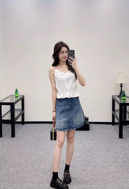 C 25 Summer new style Spaghetti strap camellia vest