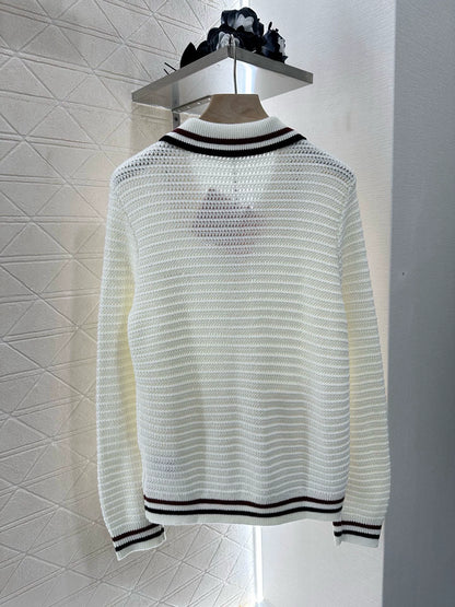 m 25 Striped knit cardigan with lapel