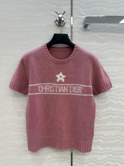 D 25 new star letters cashmere short sleeve sweater