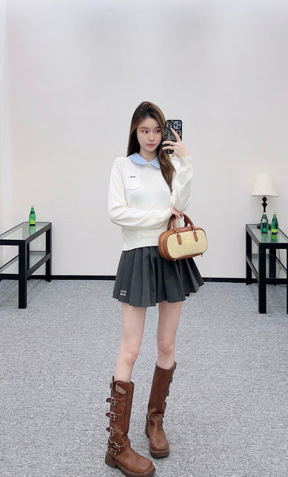 M 25 Spliced knitted long sleeves