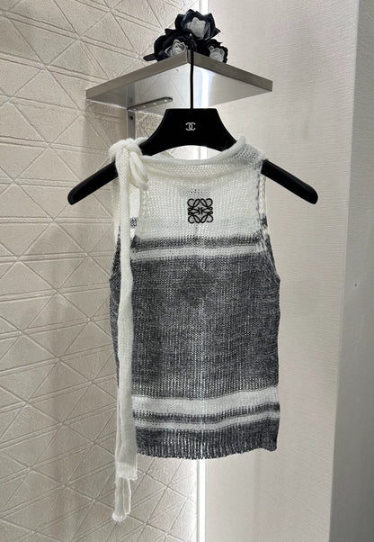 LO 25 Striped Knit Vest and Skirt Set
