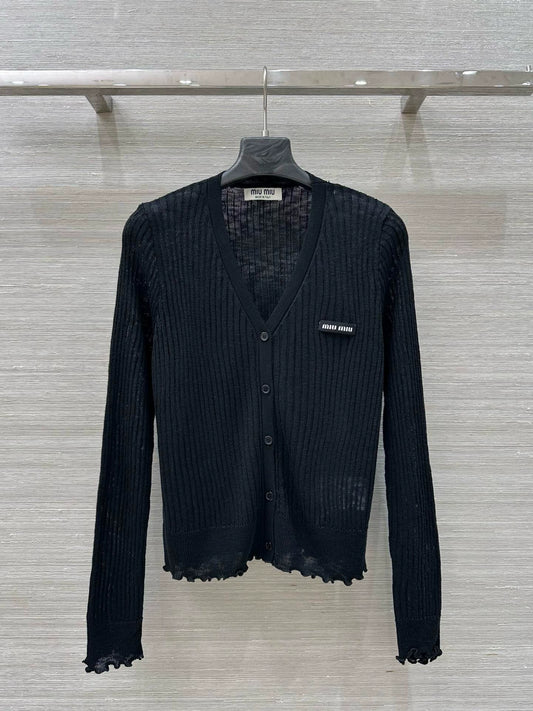 M 25 Lace trim Cardigan(white black pink)