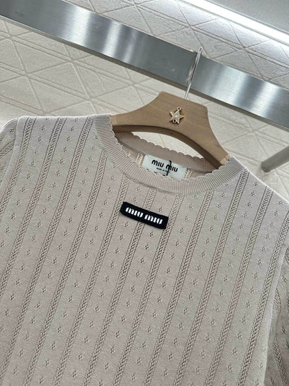 M 25 Monogrammed Knit Short Sleeve Top